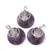 Natural Amethyst Pendants KK-F751-K-A11-2