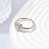 Brass Micro Pave Cubic Zirconia Cuff Open Rings for Women RJEW-B160-10P-3