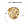 Brass Micro Pave Clear Cubic Zirconia Finger Rings for Women FS-WG571C7-04-1
