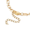 Brass Rectangle Link Chain Bracelets for Women Men BJEW-JB11458-01-4