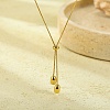 304 Stainless Steel Teardrop Pendant Lariat Necklaces for Women NJEW-U031-01G-1