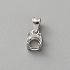925 Sterling Silver Rhinestone Claw Pendant Settings STER-WH0004-072A-P-1