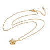 Brass Micro Pave Clear Cubic Zirconia Pendant 304 Stainless Steel Chain Necklaces for Women NJEW-D341-12C-G-4