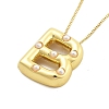 Brass & Plastic Pearl Letter Pendant Box Chain Necklaces for Women NJEW-U017-01G-02-2