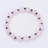 Natural Rose Quartz Stretch Bracelets BJEW-JB02856-01-1