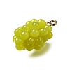 Grape Brass Acrylic Pendants OACR-R006-05G-06-2