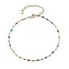 304 Stainless Steel Enamel Link Chains Anklets AJEW-AN00588-01-1