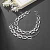 Fashionable Hip Hop Alloy Cuban Link Chain Bracelets & Necklaces Sets FS-WGBA45B-01-1