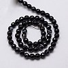 Natural Black Striped Agate/Banded Agate Beads Strands G-G581-6mm-03-2