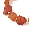Raw Rough Natural Amber and Electroplate Non-magnetic Synthetic Hematite Beaded Bracelets for Women BJEW-JB13627-4
