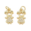 Brass Micro Pave Clear Cubic Zirconia Pendants CU-CBA9AFC-01G-34-1