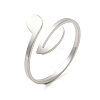 Non-Tarnish 304 Stainless Steel Open Cuff Rings for Women RJEW-N048-05P-1