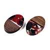 Transparent Resin and Walnut Wood Pendants RESI-T057-04E-3