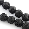 Natural Lava Rock Gemstone Round Bead Strands G-R285-10mm-06-1