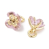 Brass Micro Pave Cubic Zirconia Charms KK-C051-14G-03-2