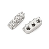 Brass Micro Pave Clear Cubic Zirconia Spacer Bars KK-P302-20P-2