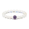 Synthetic Moonstone Round Beads Stretch Bracelet BJEW-JB07482-7