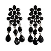 Alloy Rhinestone Flower Teardrop Stud Dangle Earrings for Women WGA45C1-05-2