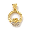 Rack Plating Brass Micro Pave Cubic Zirconia Pendants KK-C074-61G-1