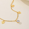 Fashionable Adjustable Brass Clear Cubic Zirconia Heart-shaped Charm Anklets for Ladies YI0803-2