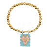 Bohemian Glass Seed Bead Charm Bracelets IW8477-15-1