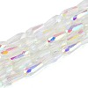AB Color Plated Transparent Glass Teardrop Beads Strands LS-EGLA-T029-08B-1