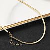 Brass Flat Snake Chain Necklace NJEW-R260-01G-2