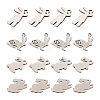 32Pcs 4 Styles 304 Stainless Steel Bunny Pendants STAS-TA0002-13P-10