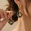 304 Stainless Steel Enamel Dangle Stud Earrings WG27FC8-03-1