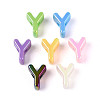 UV Plating Opaque Acrylic European Beads OACR-M027-03Y-2