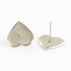 Tarnish Resistant Earring Cabochon Settings 304 Stainless Steel Ear Studs Blank Settings STAS-Q170-12-1