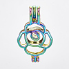 Plated Alloy Bead Cage Pendants PALLOY-S119-088-1