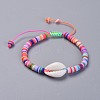 Handmade Polymer Clay Heishi Beads Kids Braided Bracelets BJEW-JB04317-2