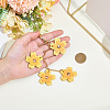 1Pc PU Leather Flower Pendant Decorations HJEW-CL0001-25-3