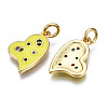 Brass Micro Pave Cubic Zirconia Enamel Charms ZIRC-Q200-024E-NF-2