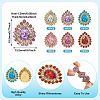 90Pcs 6 Colors Alloy Glass Cabochons FIND-TA0007-91-4