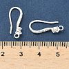 Brass Clear Cubic Zirconia Earring Hooks KK-H532-23S-3
