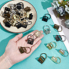 30Pcs 5 Colors Iron Ribbon Ends with Keychain Split Ring IFIN-GF0001-66-3