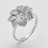 Adjustable 925 Sterling Silver Ring Components STER-K038-012P-1