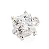 Rack Plating Brass Micro Pave Clear Cubic Zirconia Charms KK-P277-43P-2