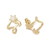 Rack Plating Star Brass Stud Earrings EJEW-P277-08G-2