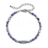 Natural Amethyst & Stainless Steel Beaded Bracelets for Women ID8226-9-1