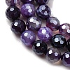 Electroplated Natural Agate Beads Strands G-B191-A07-6mm-10-3