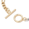 2Pcs 304 Stainless Steel Two Tone Figaro Chain Bracelets BJEW-JB13017-5
