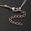 Tibetan Style Heart Charm Anklets AJEW-AN00082-3