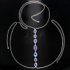 Alloy Capri Blue Rhinestone Teardrop Sexy Body Chains for Bikini WG908AC-02-2