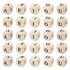 250Pcs 5 Styles Printed Natural Schima Wood Beads WOOD-KS0001-22-2