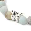 Natural Frosted Flower Amazonite Beads Stretch Bracelets for Women BJEW-JB11450-3