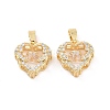 Brass Micro Pave Clear Cubic Zirconia Charms KK-E068-VC283-2