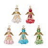 Handmade Glass Seed Beaded Angel Pendants PALLOY-MZ00499-1